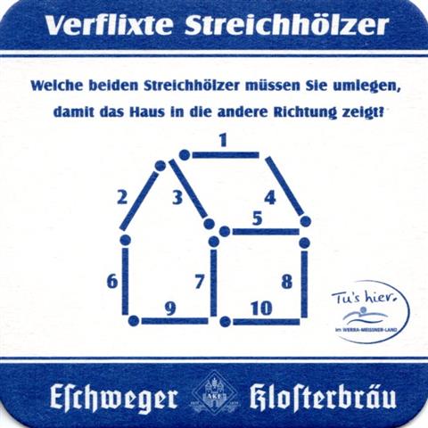 eschwege esw-he eschweger rtsel 10b (quad180-verflixte streichhlzer-blau)